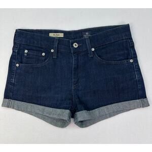 AG Adriano Goldschmied The Pixie Roll Up Denim Shorts Dark Wash Cuffed Size 27
